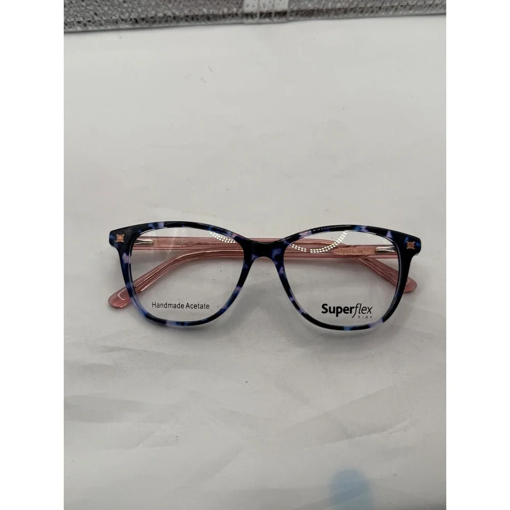 Superflex Kids Eyeglasses Blue‎ Pink Acetate Frames Stylish Eye Glasses